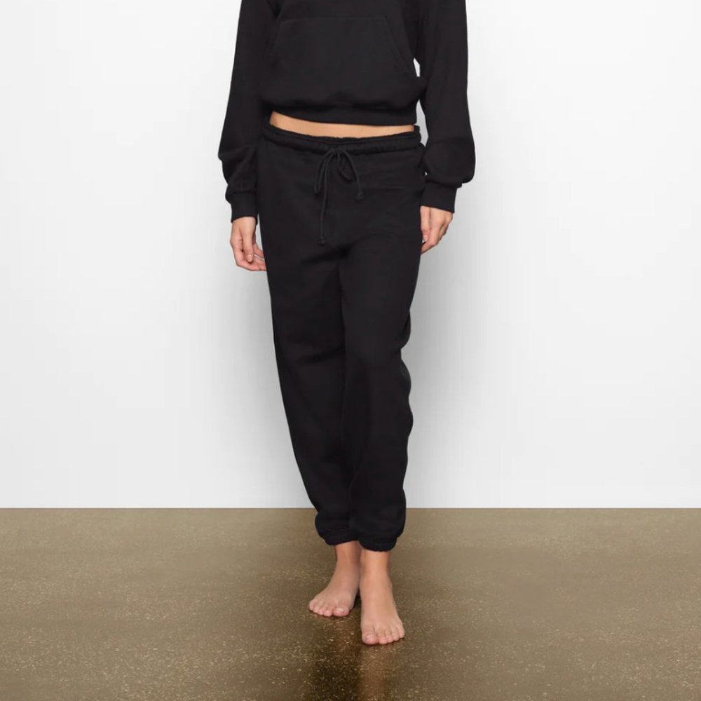 SKIMS Black Cotton Fleece Jogger 2XL